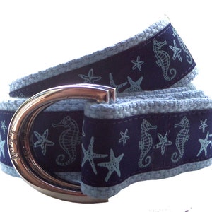 Cinto náutico/ Cinto de fita/ Cinto feminino/ Cinto masculino/ Cinto de lona/ Cinto formal/ Cinto de argola em D/ Cinto militar/ Cavalo-marinho e estrela-do-mar