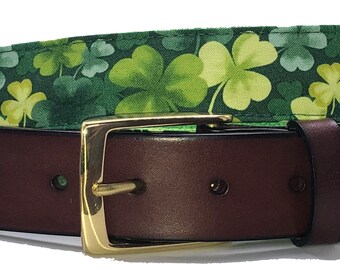 Shamrock Belt / St. Patrick's Day Belt / Shamrock Leather Belt