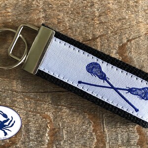 Lacrosse Key Fob/ Preppy Key Chain / Party Theme Key Fob / Lacrosse /Leather Key Chain/ Key Ring