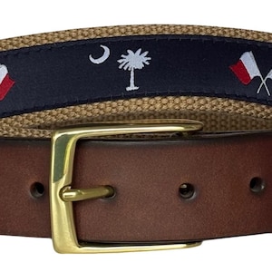 South Carolina Hilton Head Nautical Alphabet Flag Leather Belt/ Leather Belt / Canvas Belt / Preppy Webbing Belt for Men, Women and Children