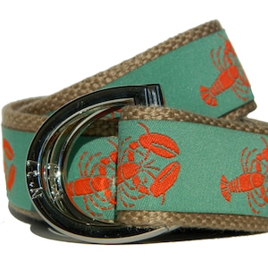 Christmas Lobster Belt/Leather Belt/Mens Belt/Nautical Belt/Lobster