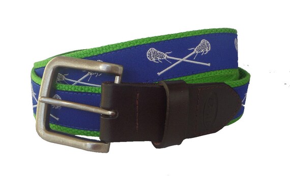 Royal Blue Lacrosse Belt / Leather Belt / Canvas Belt / Preppy | Etsy