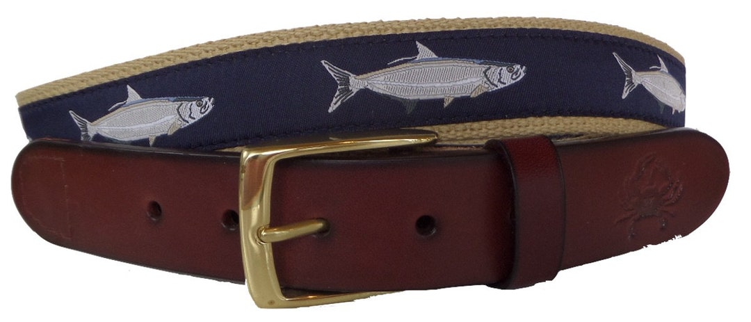 Tarpon Fish Leather Belt /leather Belt /canvas Belt /preppy Belt for ...