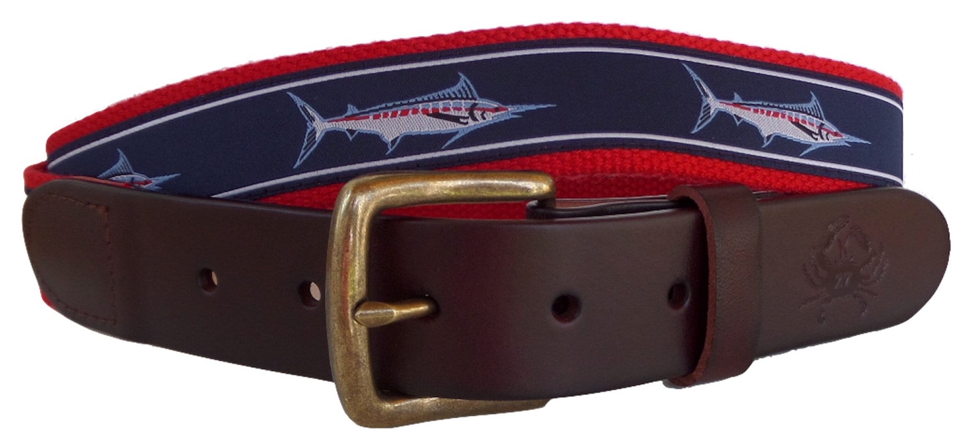 Marlin Nautical Belt / Leather Belt / Canvas Belt / Preppy Etsy