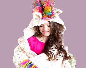 Manta de bebé a crochet, Patrón de unicornio, Unicornio a crochet, Manta de unicornio, Manta con capucha, Patrón PDF, Patrón de ganchillo, PDF de ganchillo, Trendy