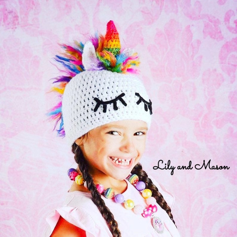 20 Unicorn Hat Crochet Patterns for Magical Hats in Baby, Kids, and Adult Sizes 18 Unicorn Hat