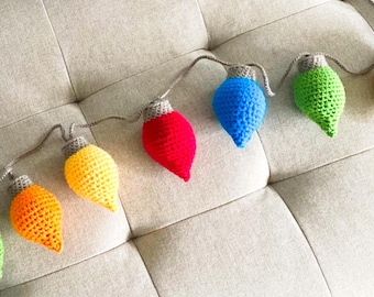 Crochet Christmas Lights, Christmas Tree Lights, Crochet Lights, Crochet Lights Pattern, Crochet Christmas, Crochet Tree Lights, Christmas