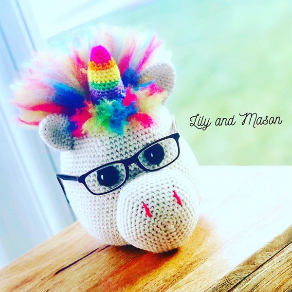 Unicorn Eyeglasses Holder, Crochet Pattern, Crochet Unicorn, Unicorn Pattern, Eyeglasses Holder, Unicorn Holder, Rainbow Unicorn, Unicorn