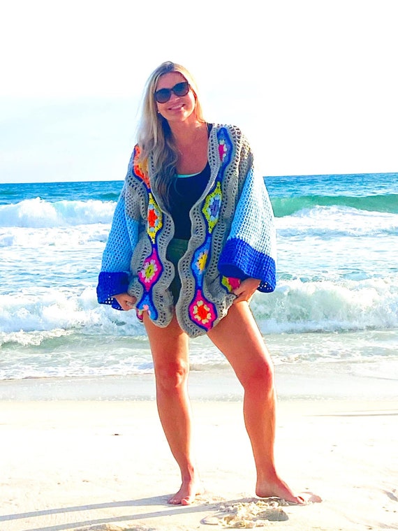Crochet Lantern Cardigan Crochet PDF Crochet Swim Cover Up Crochet Beach Beach Cardigan Beach Coverup Mystical Lantern Colorful Swim Etsy