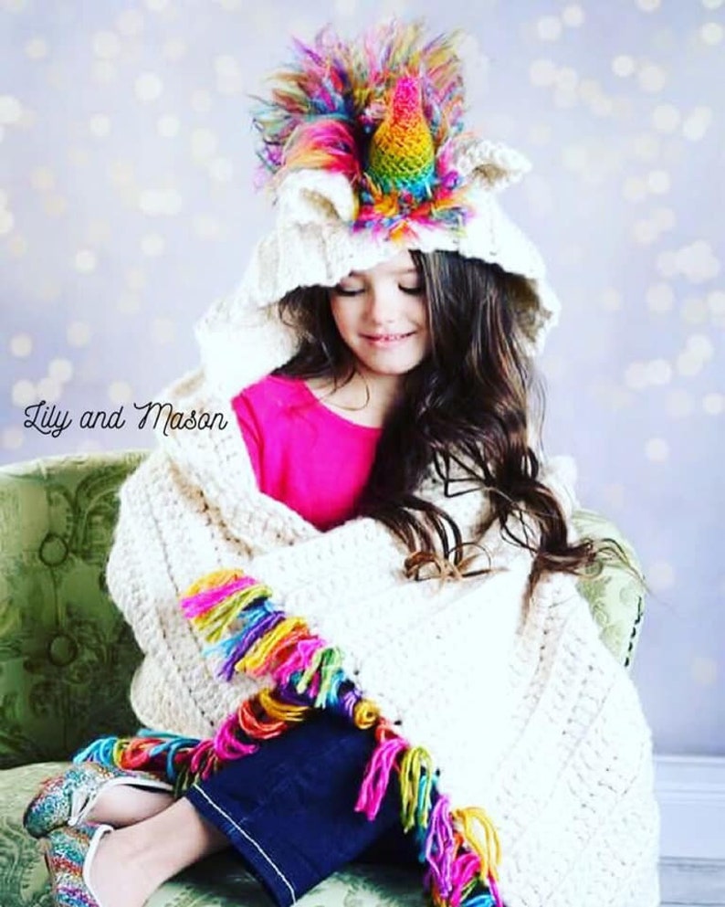 Unicorn Crochet Pattern, Unicorn Crochet, Unicorn Pattern, Crochet Baby Blanket Pattern, Hooded Blanket, Unicorn Blanket, PDF Pattern image 3