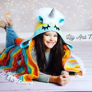 Unicorn Crochet Pattern, Rainbow Unicorn, Crochet Unicorn, Unicorn Blanket, Crochet Unicorn Blanket, Hooded Unicorn Blanket, Unicorns, image 5