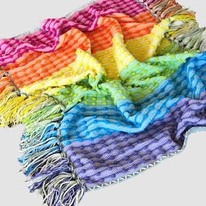 Crochet Blanket, Crochet Pattern, Blanket Pattern, Crochet Rainbow, Rainbow Blanket, Baby Blanket, Crochet Baby Blanket, Summer Blanket