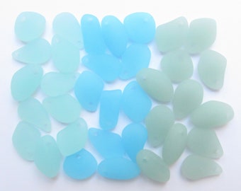 100x Sea Beach Glass Beads 3-10mm Mixed Color Blue Purple Jewelry Pendant Decor