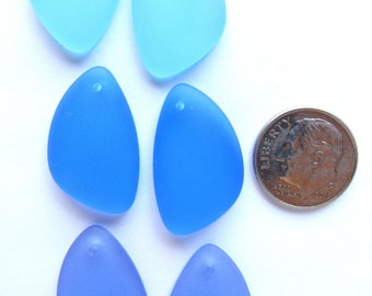 COLGANTES de vidrio marino cultivado 25x17 mm u-pick 3 pares surtidos suministro de cuentas de espalda plana Ideal para hacer aretes