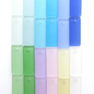 24 pc Cultured Sea Glass PENDANTS Rectangle 35x14mm 12 pair Assorted bead supply diy making jewelry