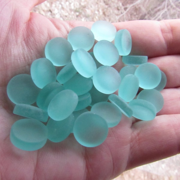No Hole 12mm Cabs Cultured Sea Glass Cabachons Seafoam GREEN Purple PINK Pillow top flat back frosted Undrilled NOT Drilled bead supply