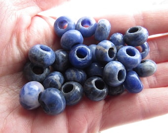 SODALITH Perlen 12 mm große Loch European Bead Rondelle schmuck machen Lieferung