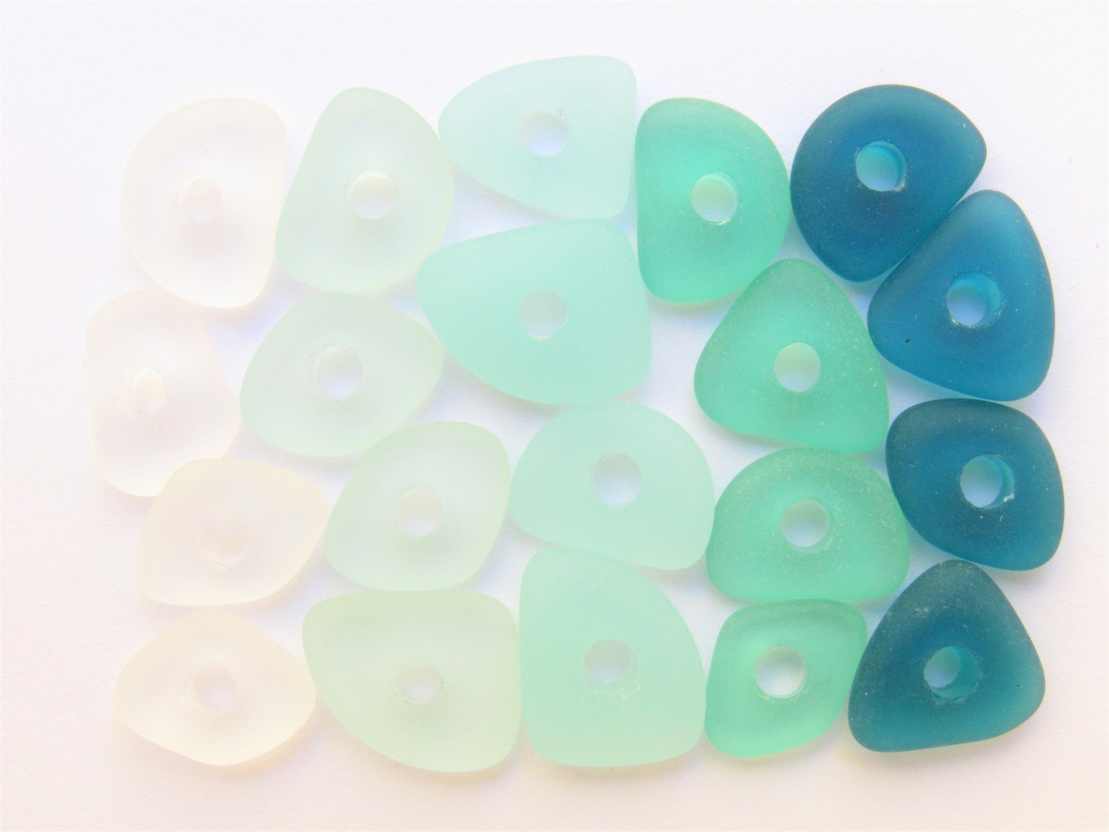 Cultured Sea Glass BEADS freeform 14mm Large Hole nugget Etsy