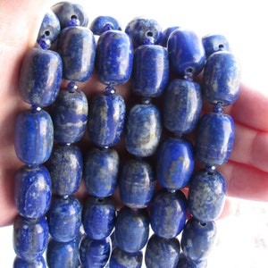LAPIS LAZULI BEADS 20x15mm large hole Barrel bead supply for making jewelry with leather cord