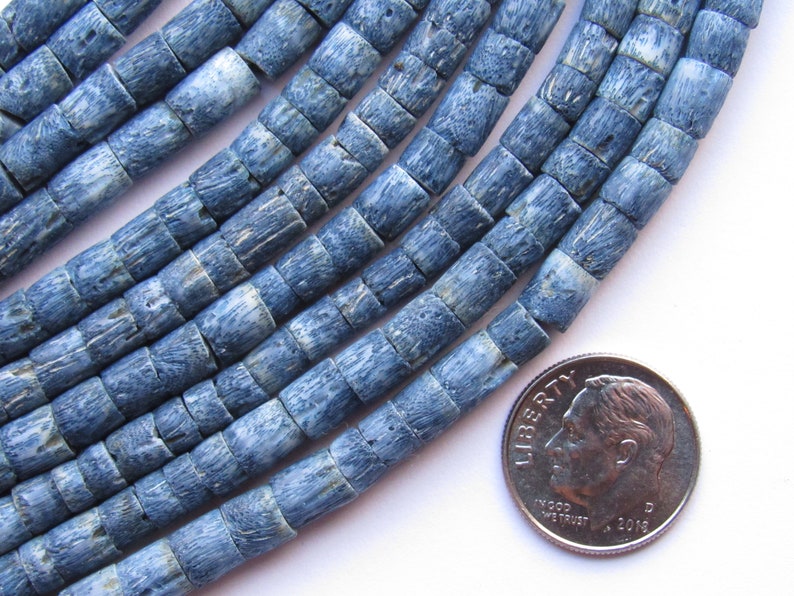 Rare Old BLUE CORAL BEADS 5mm heishe bead for making beach Etsy