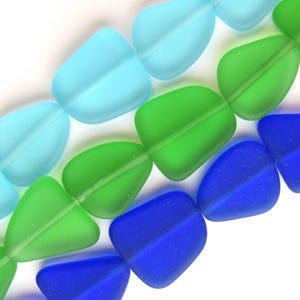 Cultured Sea Glass Beads: Frosted Freeform, Assorted Colors, DIY Jewelry Supply