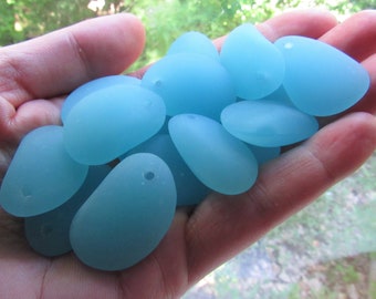 Cultured Sea Glass Pendants: Large Hole bead supply DIY Jewelry Crafts Beads