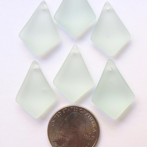 Bead Supply - Cultured Sea Glass PENDANTS Diamond 28x20mm assorted colors frosted diy jewelry