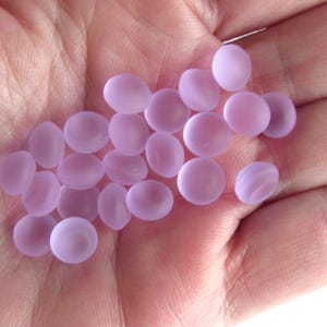 8mm Cabs Cabachons Cultured Sea Glass Undrilled GREEN Pink Purple Clear NOT Drilled bead supply mushroom top diy jewelry