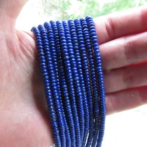 A Grade Lapislazuli Perlen: 4 x 2 mm Natürlicher Blauer Edelstein