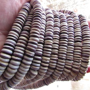 Wampum Shell BEADS 10mm Natural Quahog Shell Mercendaria USA strand bead supply for making jewelry