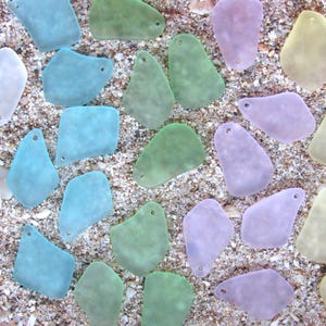 1" Cultured Sea Glass Pendants: 5 Light colors, Frosted, Making Jewelry Quality Supply