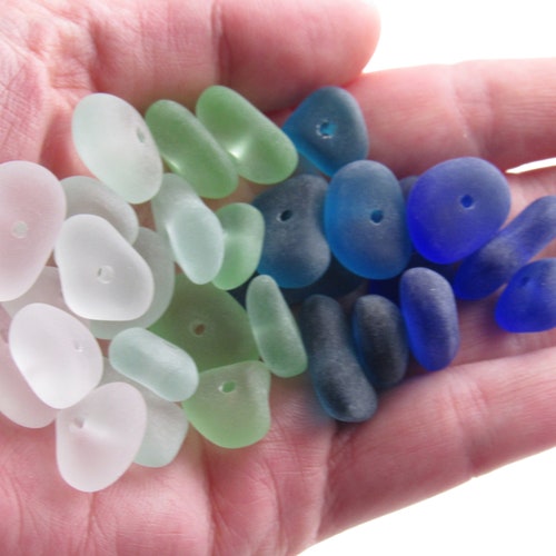 Sea Glass Rings Sea Glass Beads for Jewelry Making Supply Etsy