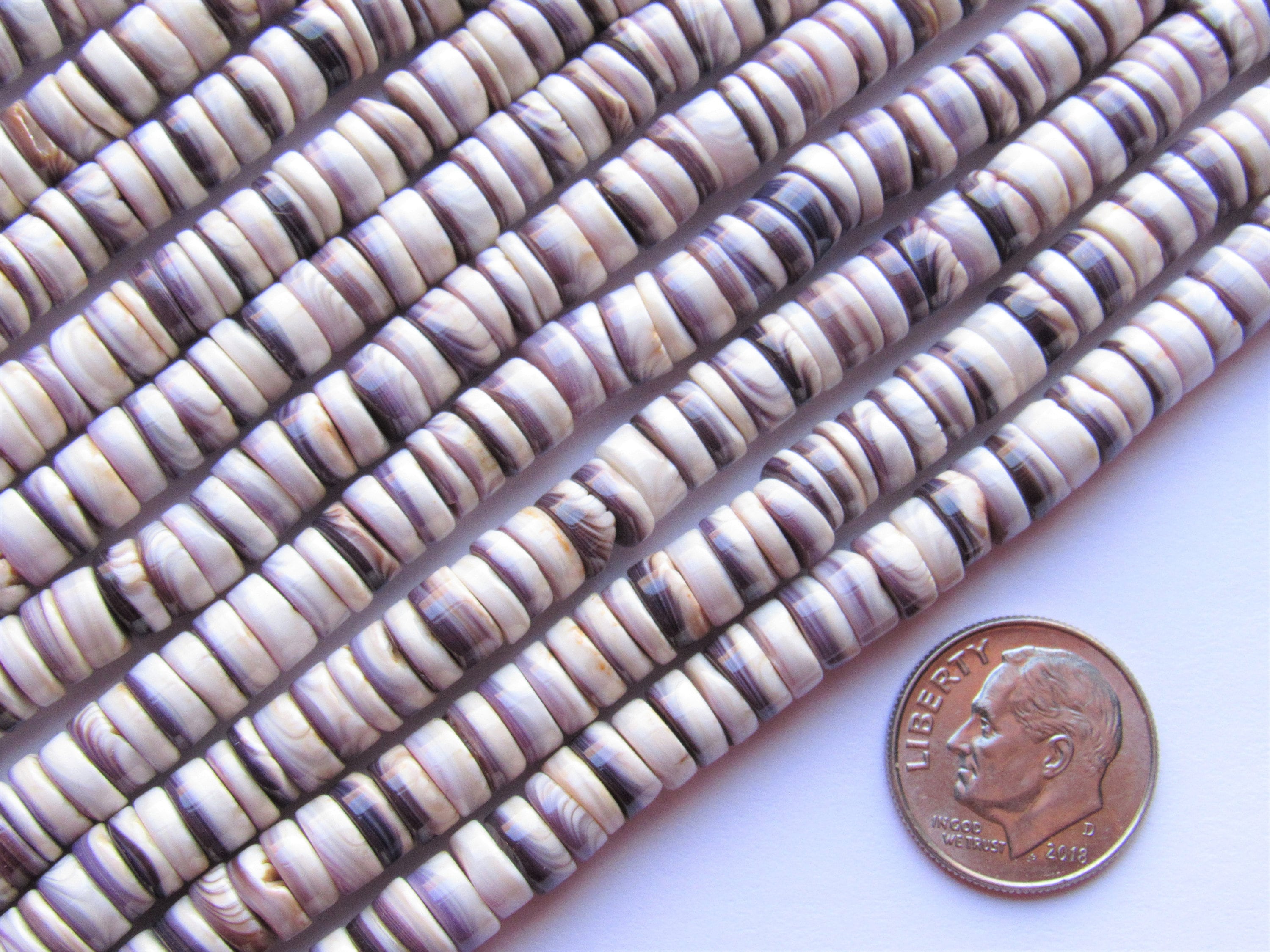 Wampum Shell BEADS 10mm Natural Quahog Shell Mercendaria USA Strand Bead  Supply for Making Jewelry 