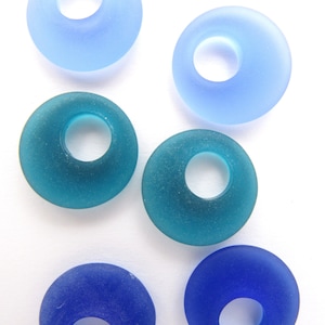Frosted Sea Glass Ring Pendants: 20mm Assorted Colors, Jewelry Supply
