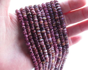 Purple Spiny Oyster BEADS 6mm Rondelles Natural SHELL quality bead supply for making jewelry