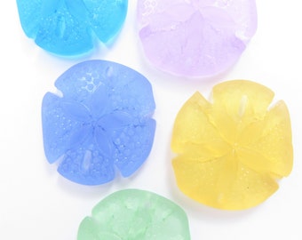 Cultured Sea Glass PENDANTS 40x36mm Large Sand Dollar ASSORTED necklace pendant bead supply for making jewelry