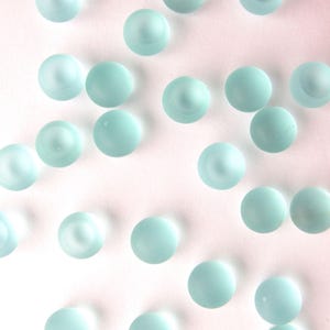 8mm Cabs Cabachons Cultured Sea Glass Undrilled BLUE NOT Drilled bead supply mushroom top diy jewelry