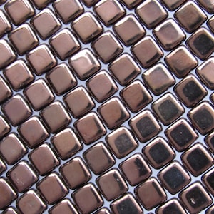 Bead Supplies CzechMates Tile BEADS 2 hole DARK BRONZE 6mm Square beads for making jewelry