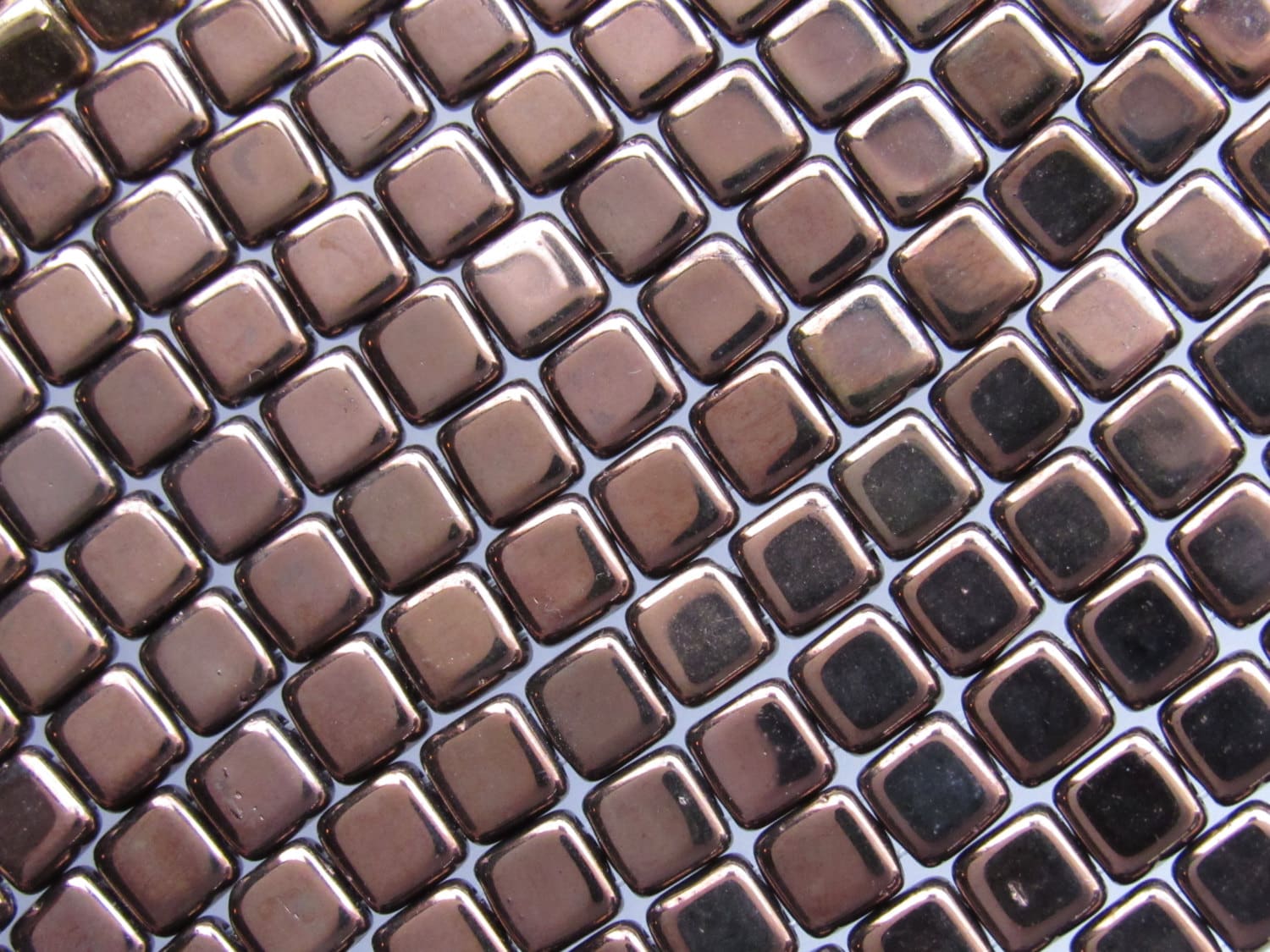 CZECHMATES TILE 2 Hole Square Glass Beads 6mm x 6mm 25 Beads Dark Bronze