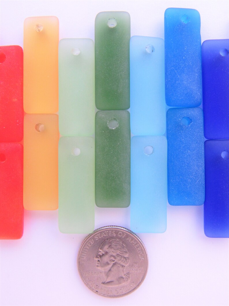 Bead Supplies Cultured Sea Glass PENDANTS 32x12mm Assorted Etsy