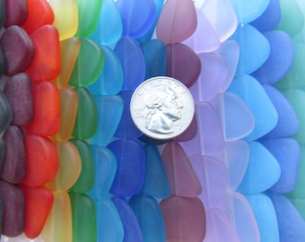 Cultured Sea Glass Beads: 18 Colors Bead Supply Strands Making Jewelry