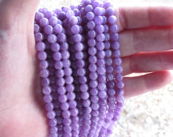 Cuentas de calcedonia púrpura: hilo de piedras preciosas redondas de 6 mm a 10 mm