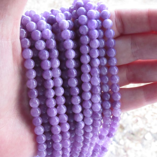 Purple CHALCEDONY BEADS 6mm 8mm 10mm round Natural Gemstone bead strands supply for making jewelry