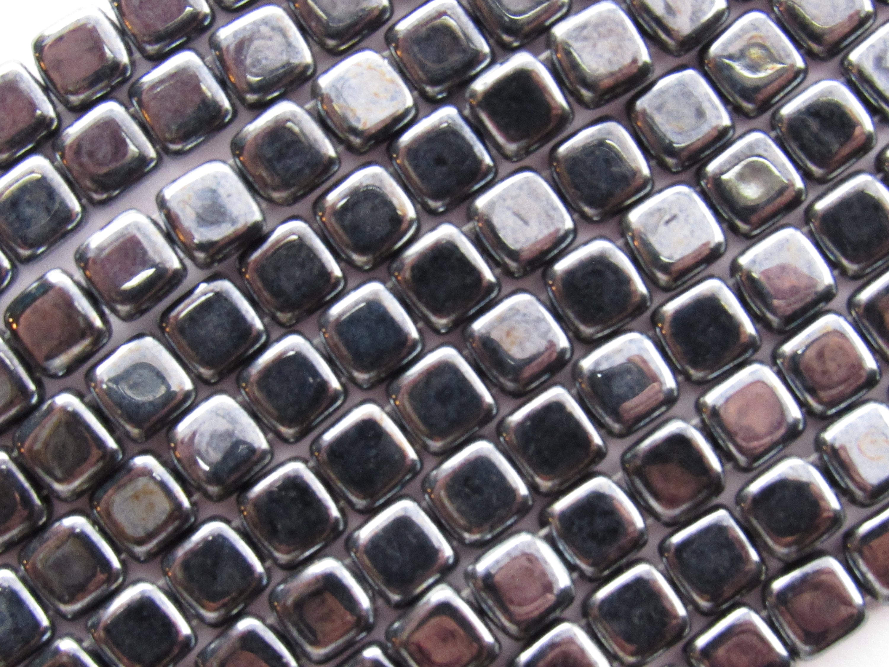 Glass Tile BEADS Czechmates HEMATITE 6mm Square 2 Hole 50 Pc Etsy UK