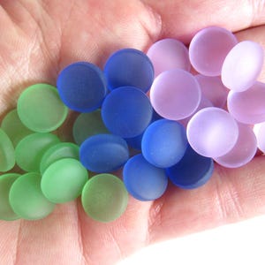 12mm Cabs Cabachons Cultured Sea Glass Undrilled ASSORTED 3 colors NOT Drilled bead supply for making jewelry