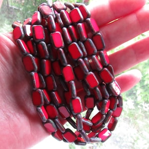 Czech Glass Tablecut BEADS Window 12x8mm Rectangle Opaque u-pick color supplies for making jewelry
