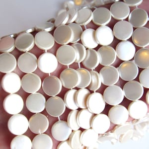 South Sea Shell Pearl Beads: 11mm White Coin Beads Making Jewelry