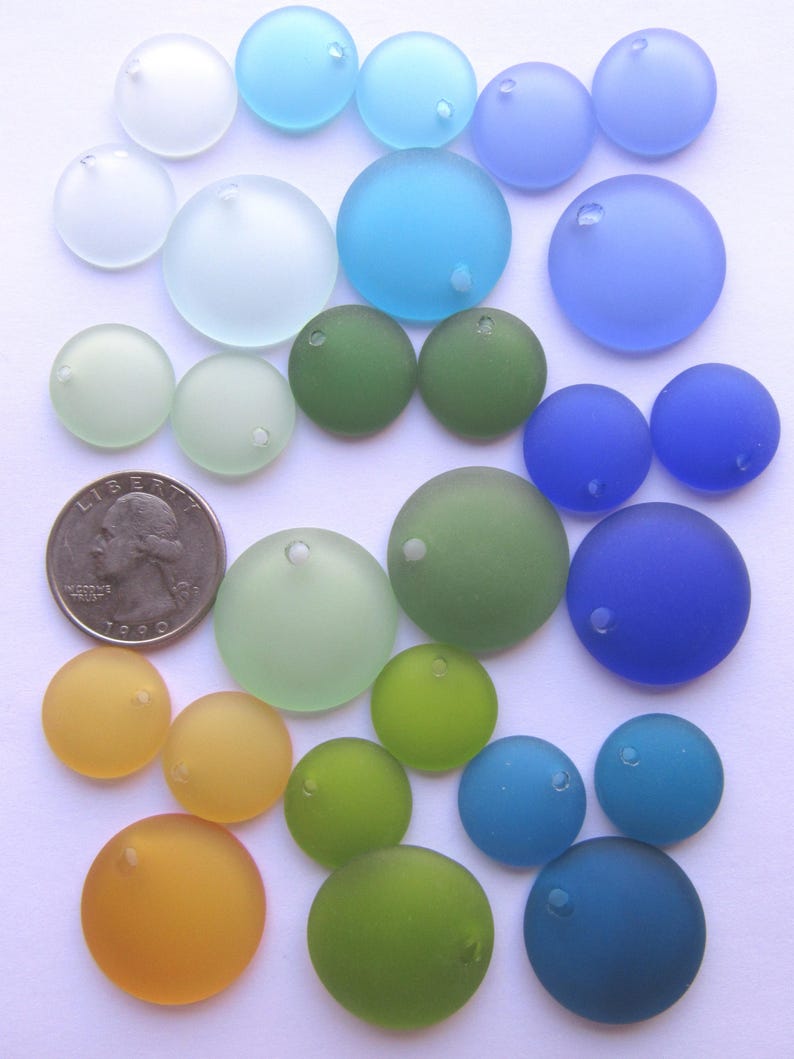 Pretty BlueGreen Flower Resin Pendants SET OF 3 set includes all 3