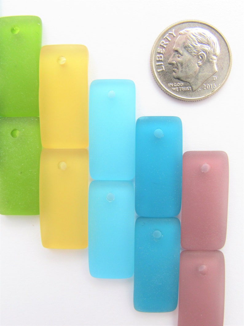 Bead Supplies Cultured Sea Glass PENDANTS 22x11mm 7 Pairs Etsy