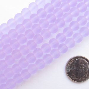 Cultured Sea Glass BEADS 6mm round U-Pick Clear Purple Pink frosted transparent supply for making jewelry